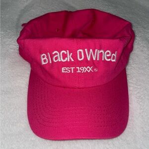 Pink White “black owned” cap